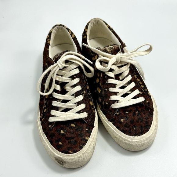 Madewell leopard print calf hair low top sneaker size 6.5 - Picture 4 of 14
